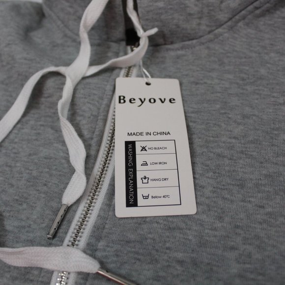 Zip Hoodie Sweatshirt Black / Grey Block Small - Picture 4 of 9